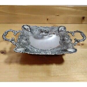 Godinger Silver Art Co 8" Footed Dish With Handles Silverplate
